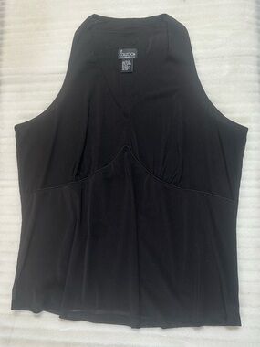 NY Collection Black V-Neck Sleeveless Camisole Top